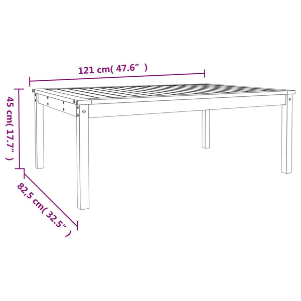 Gartentisch Kiefer Massivholz 121x82,5 cm