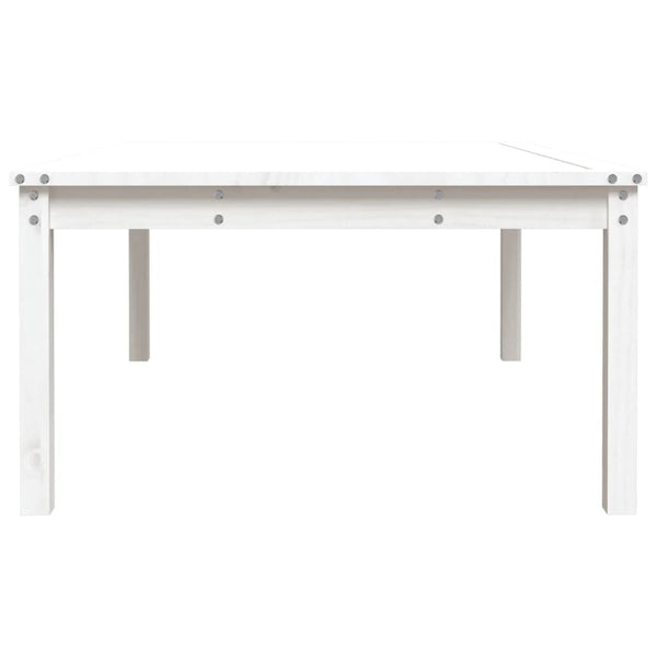 Gartentisch Weiß Kiefer Massivholz 121x82,5 cm
