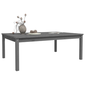 Grauer Gartentisch aus Kiefernholz 121x82,5 cm
