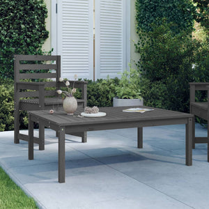 Grauer Gartentisch aus Kiefernholz 121x82,5 cm