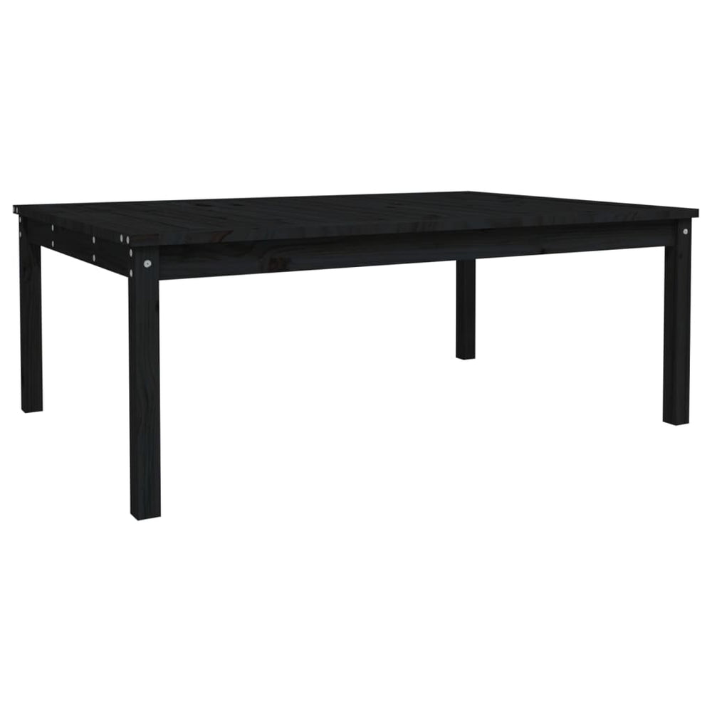 Schwarzer Gartentisch Kiefer Massivholz 121x82,5 cm