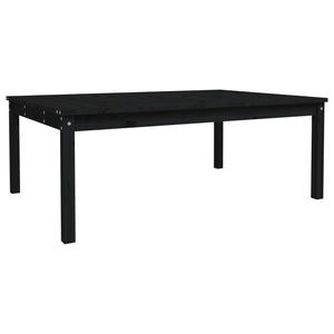 Schwarzer Gartentisch Kiefer Massivholz 121x82,5 cm