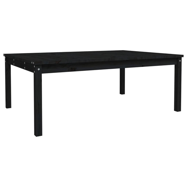 Schwarzer Gartentisch Kiefer Massivholz 121x82,5 cm