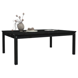 Schwarzer Gartentisch Kiefer Massivholz 121x82,5 cm