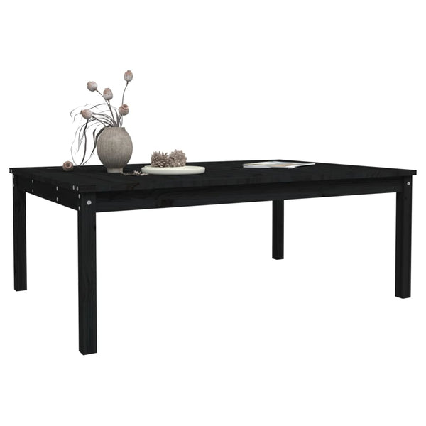Schwarzer Gartentisch Kiefer Massivholz 121x82,5 cm
