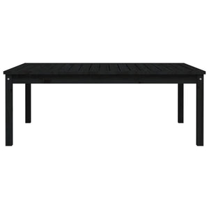 Schwarzer Gartentisch Kiefer Massivholz 121x82,5 cm