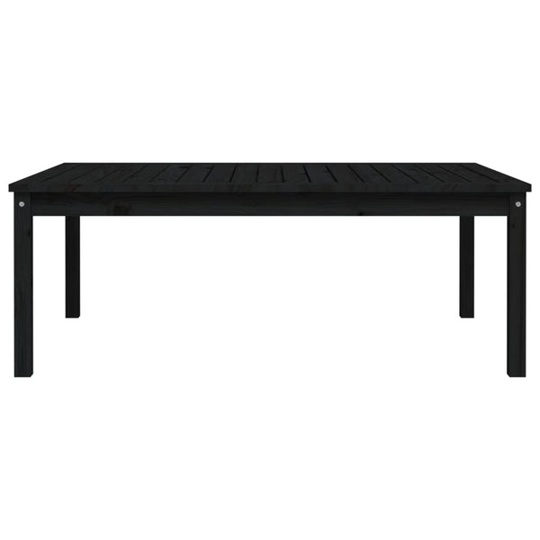 Schwarzer Gartentisch Kiefer Massivholz 121x82,5 cm