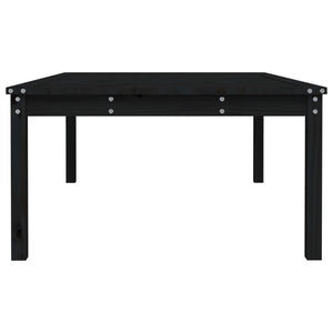 Schwarzer Gartentisch Kiefer Massivholz 121x82,5 cm