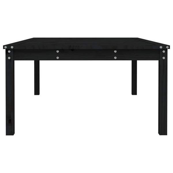 Schwarzer Gartentisch Kiefer Massivholz 121x82,5 cm