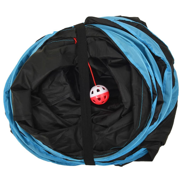 Katzentunnel 5-Wege Schwarz und Blau 25 cm Polyester