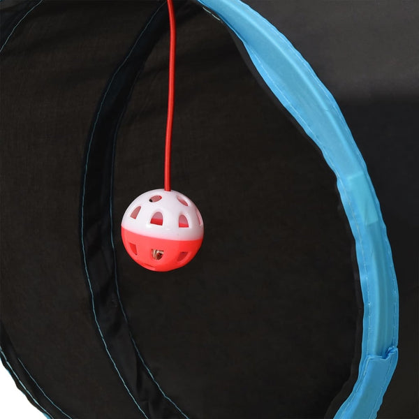 Katzentunnel 5-Wege Schwarz und Blau 25 cm Polyester