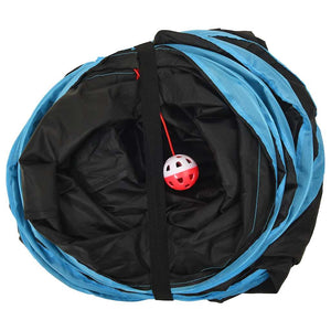 Katzentunnel 5-Wege Schwarz und Blau 25 cm Polyester