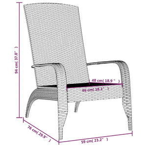 Adirondack Gartenstuhl Schwarz Poly Rattan