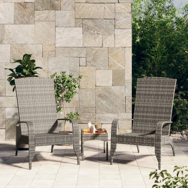 Adirondack Gartenstuhl Grau Polyrattan