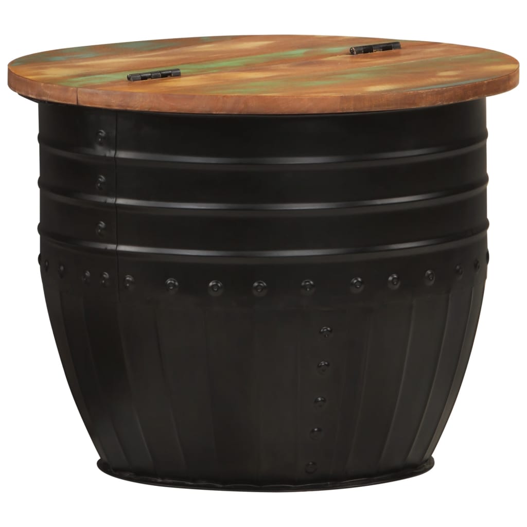 Schwarzer Couchtisch Altholz 50x39,5 cm