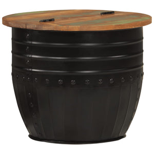 Schwarzer Couchtisch Altholz 50x39,5 cm