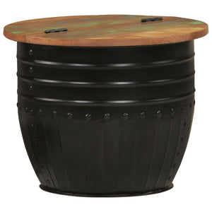 Schwarzer Couchtisch Altholz 50x39,5 cm