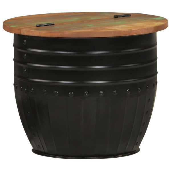 Schwarzer Couchtisch Altholz 50x39,5 cm