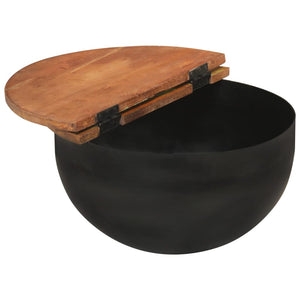 2er Couchtisch Set Schwarz Altholz