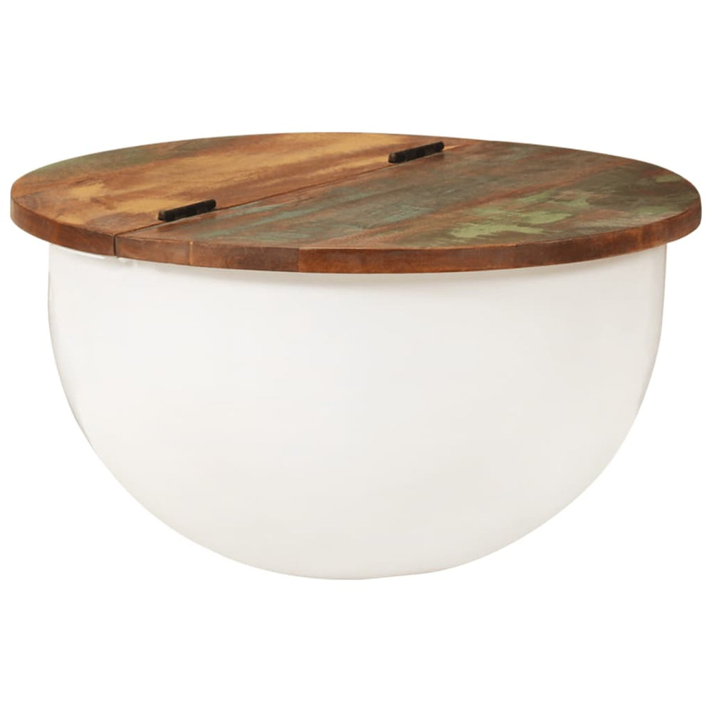 Weißer Couchtisch Altholz 50x27 cm