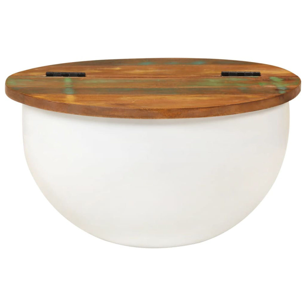 Weißer Couchtisch Altholz 50x27 cm