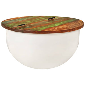 Weißer Couchtisch Altholz 50x27 cm