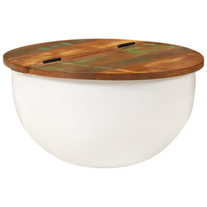 Weißer Couchtisch Altholz 50x27 cm