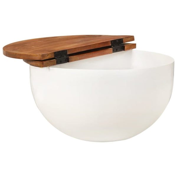 Weißer Couchtisch Altholz 50x27 cm
