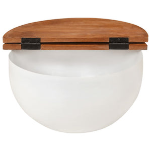 Weißer Couchtisch Altholz 50x27 cm