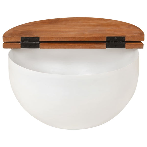 Weißer Couchtisch Altholz 50x27 cm