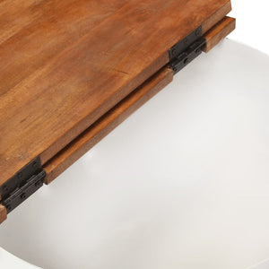 Weißer Couchtisch Altholz 50x27 cm