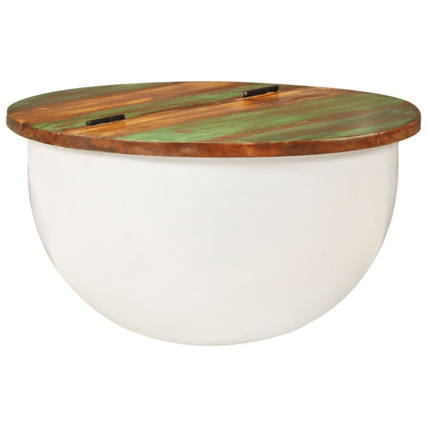Weißer Couchtisch Altholz 50x27 cm