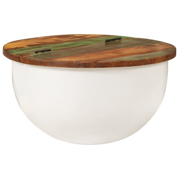 Weißer Couchtisch Altholz 50x27 cm
