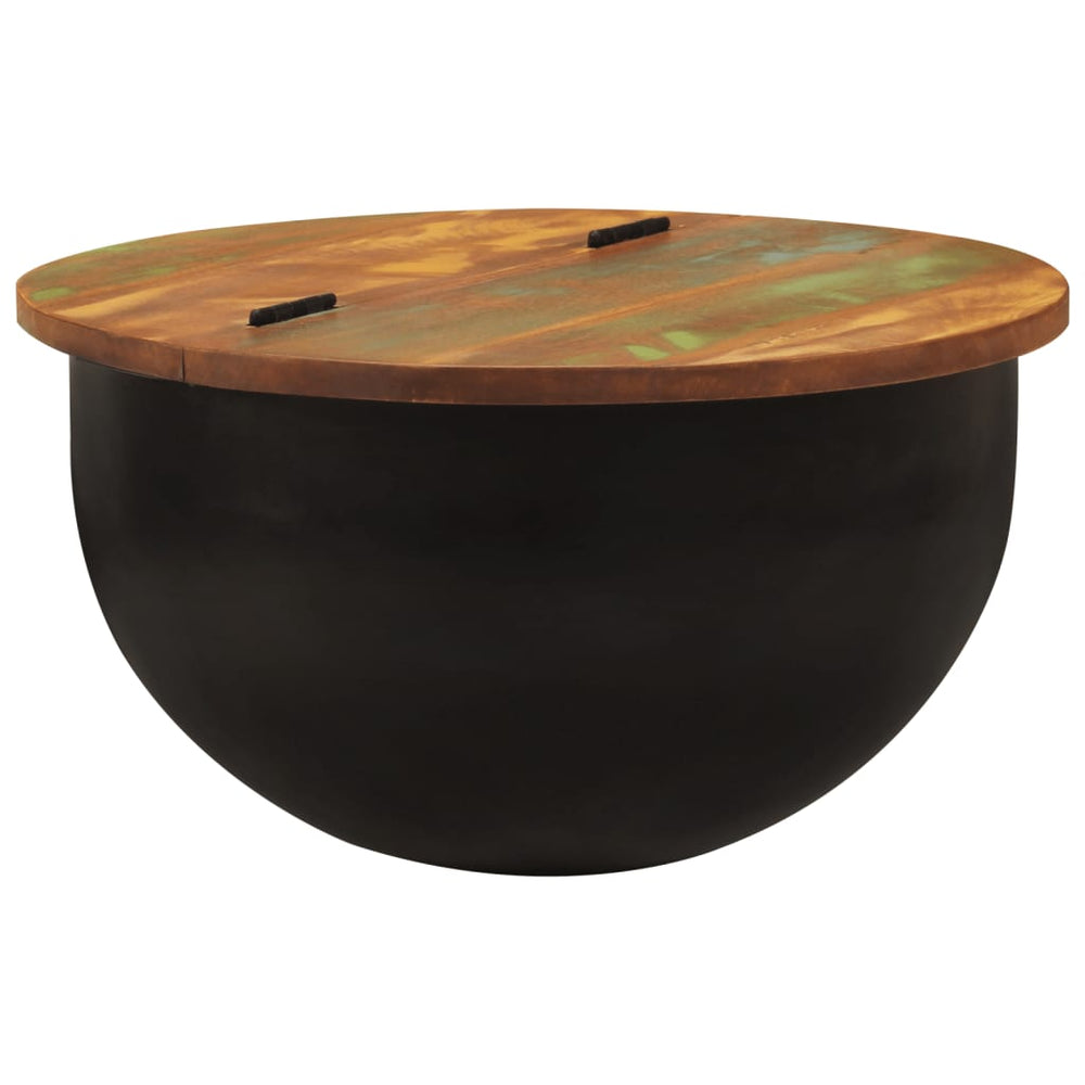 vidaXL Table basse noire 50x27 cm en bois de récupération massif