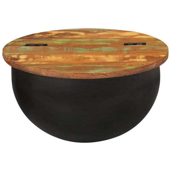 Schwarzer Couchtisch Altholz 50x27 cm