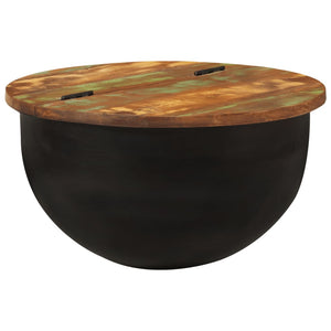 Schwarzer Couchtisch Altholz 50x27 cm