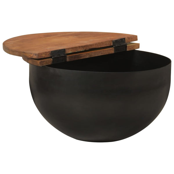 Schwarzer Couchtisch Altholz 50x27 cm
