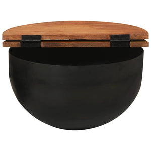 Schwarzer Couchtisch Altholz 50x27 cm