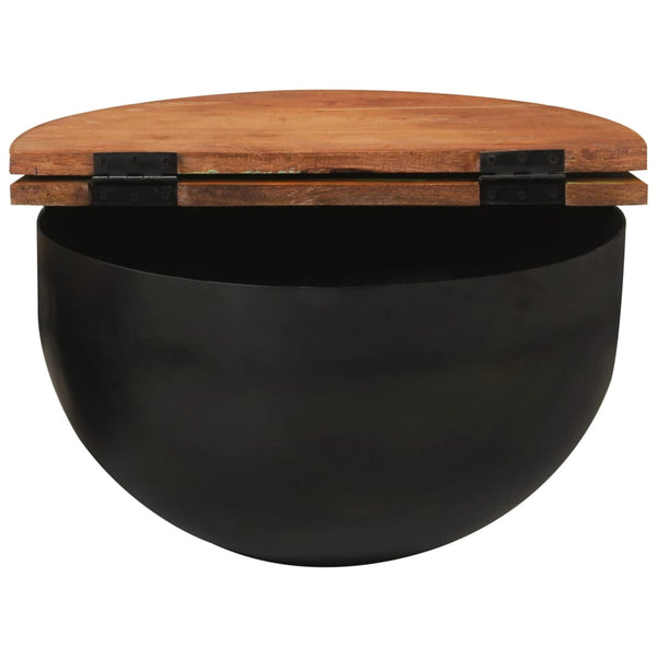 Schwarzer Couchtisch Altholz 50x27 cm