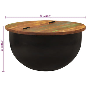 Schwarzer Couchtisch Altholz 50x27 cm