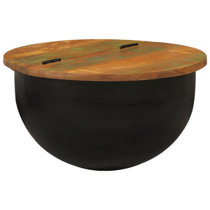 Schwarzer Couchtisch Altholz 50x27 cm