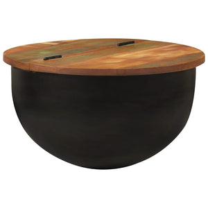 Schwarzer Couchtisch Altholz 50x27 cm