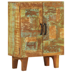 vidaXL Buffet sculpté à la main 55x30x75 cm Bois de récupération massif