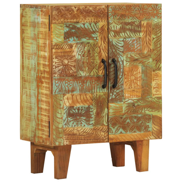 vidaXL Buffet sculpté à la main 55x30x75 cm Bois de récupération massif