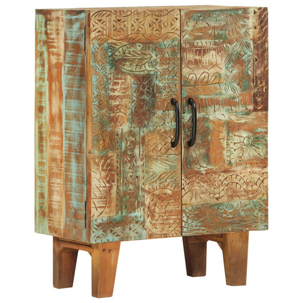 vidaXL Buffet sculpté à la main 55x30x75 cm Bois de récupération massif