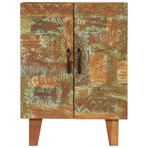 vidaXL Buffet sculpté à la main 55x30x75 cm Bois de récupération massif