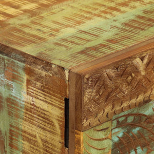 vidaXL Buffet sculpté à la main 55x30x75 cm Bois de récupération massif