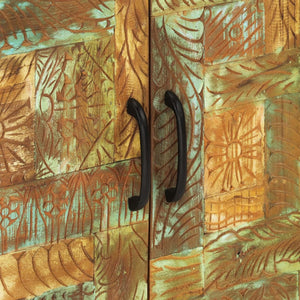 vidaXL Buffet sculpté à la main 55x30x75 cm Bois de récupération massif