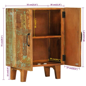 vidaXL Buffet sculpté à la main 55x30x75 cm Bois de récupération massif