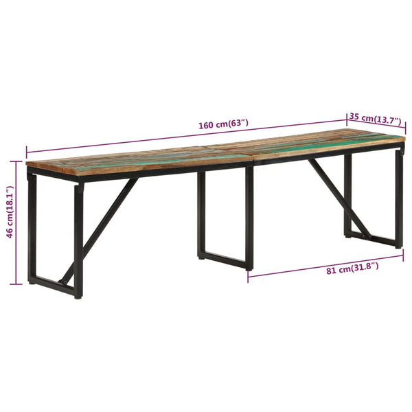 Massive Altholz Sitzbank 160cm